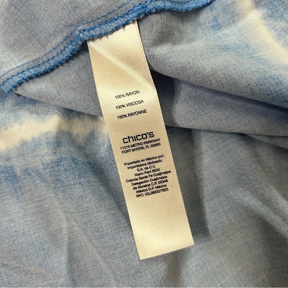 NWOT Chicos Blue White Tie-Dye Stripe Maxi Skirt Size 3 Women's Size XL 16 - Picture 4 of 8